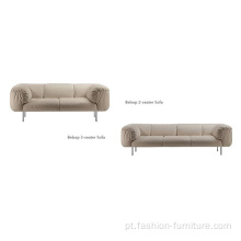 Pernas de aço inoxidável poliester estofado sofá sofá